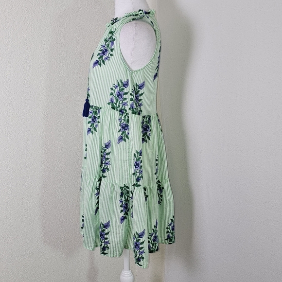 J Crew Floral/ Striped Mini Sz XXS Womens Mini Dress Beach Casual Resort Holiday - Picture 7 of 15